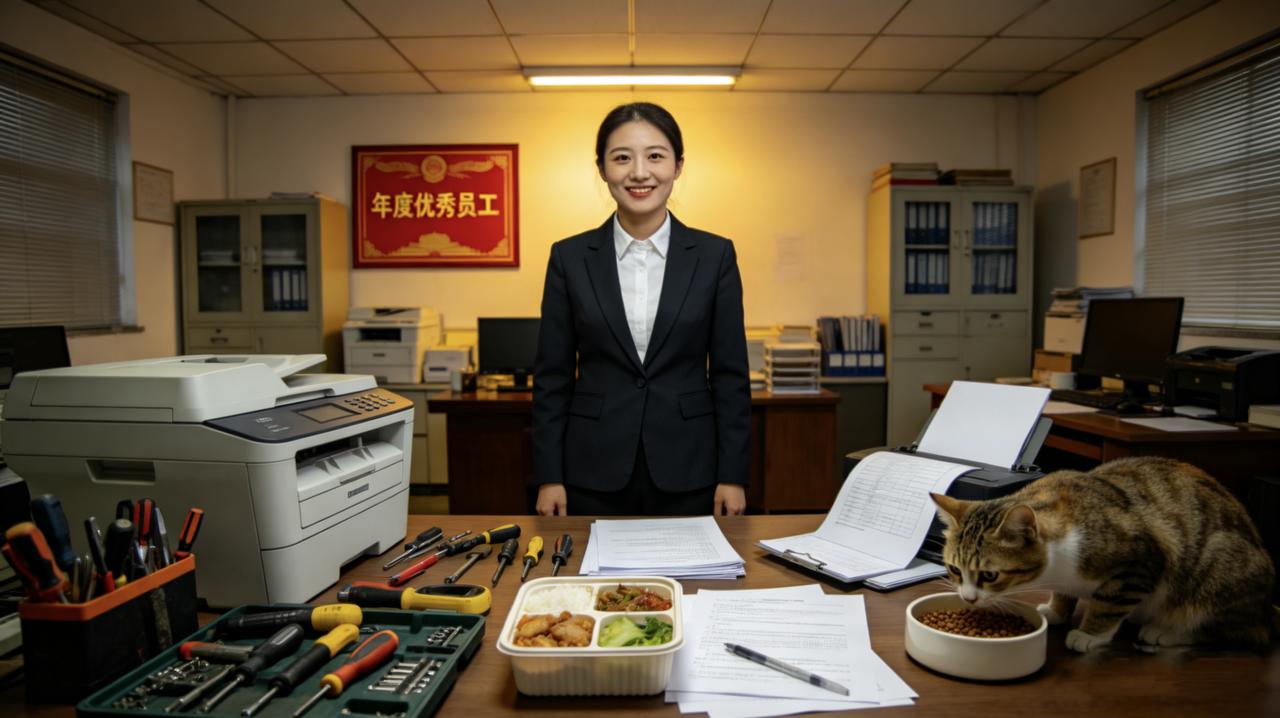 公司评选“年度优秀员工”，行政部张姐全票当选。
她从不迟到，从不抱怨，任何杂事都