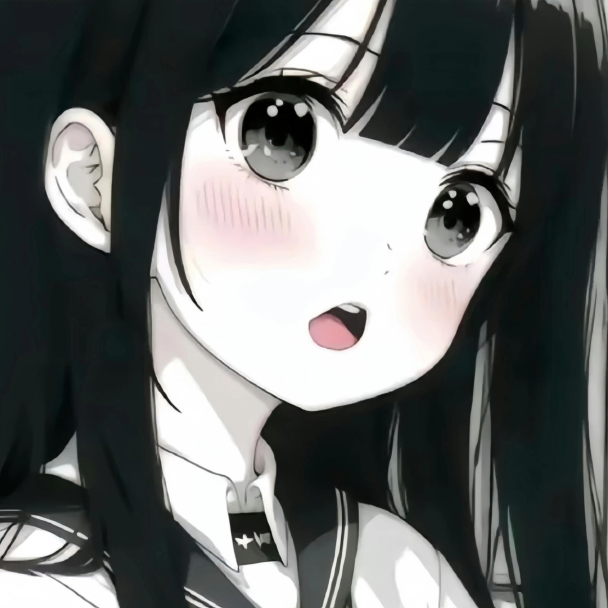 黑白动漫女头||#黑白女头[话题]##日漫头像[话题]##女漫[话题]##漫头[