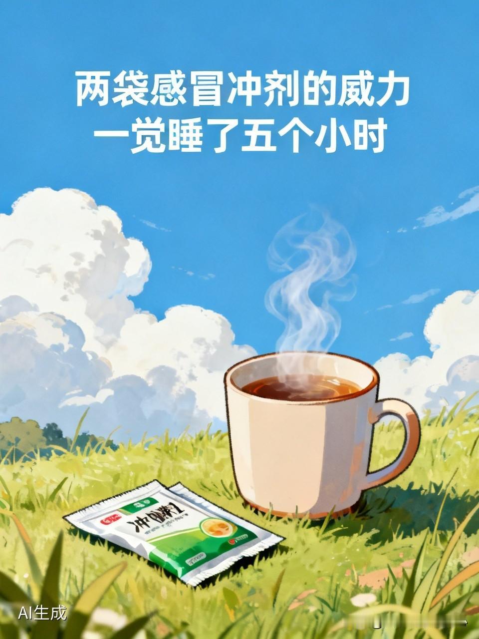 两袋感冒冲剂的威力如此巨大。
这几天总是头疼，还伴有一点儿小鼻涕，大概是有点儿感