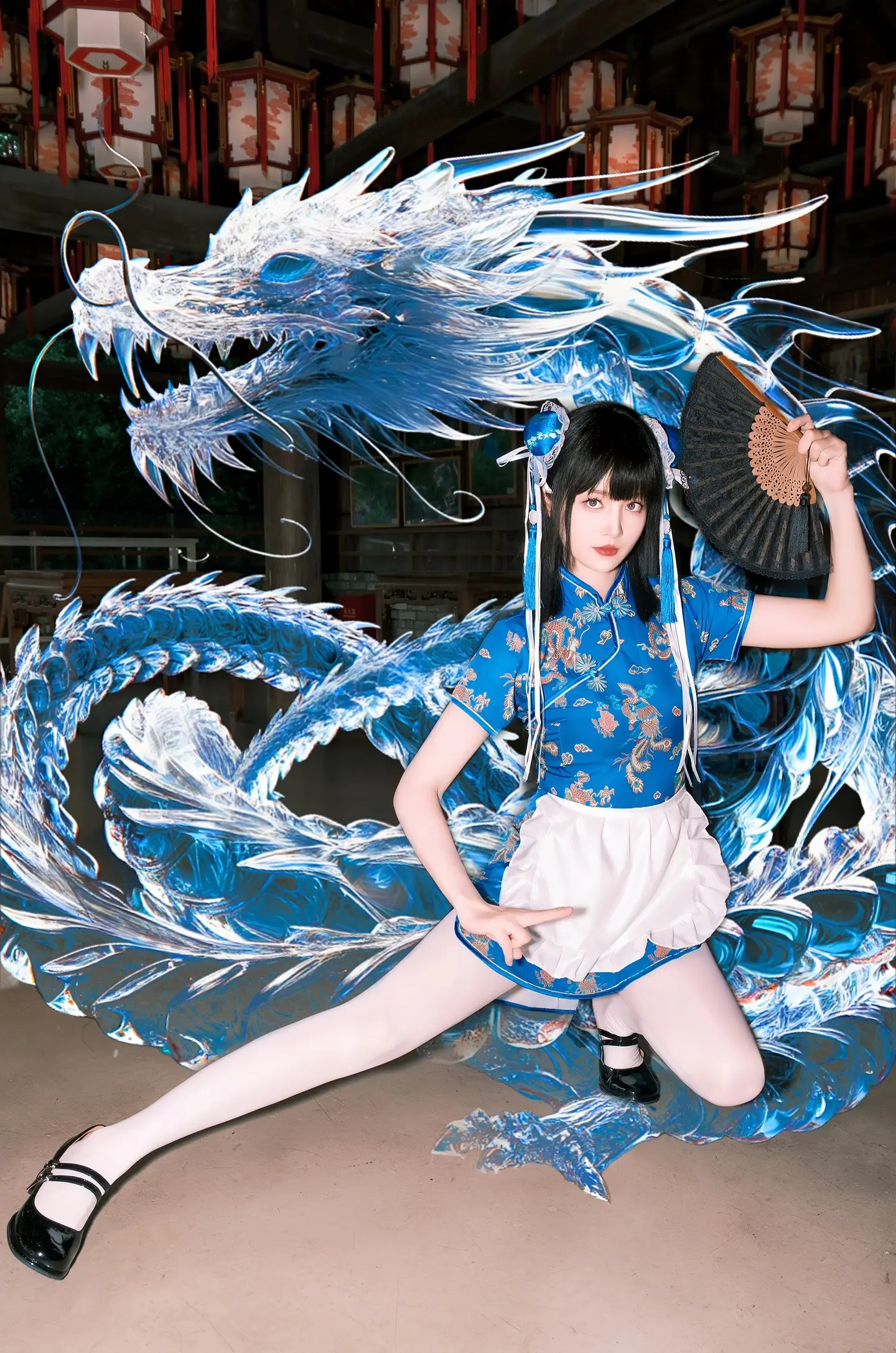 韩琳 蓝色中华娘。
