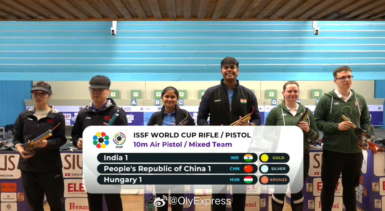 【射击世界杯气手枪混团印度破世界纪录夺冠 中国摘银】国际体坛战报速递 4月7日西