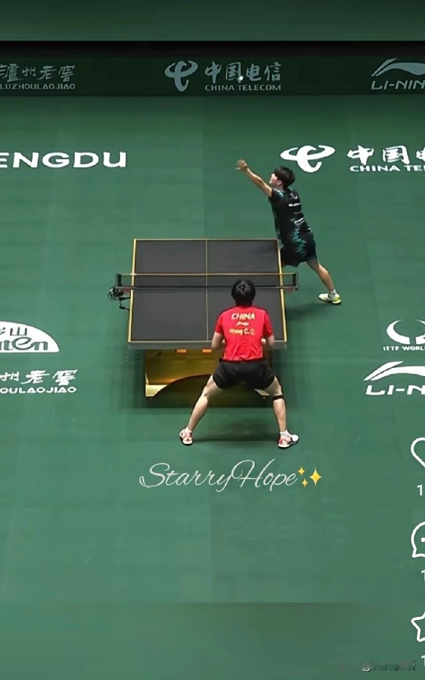 安宰贤可能看到王楚钦后心慌了。
今天王楚钦和安宰贤的男单比赛，安宰贤一上来就把大