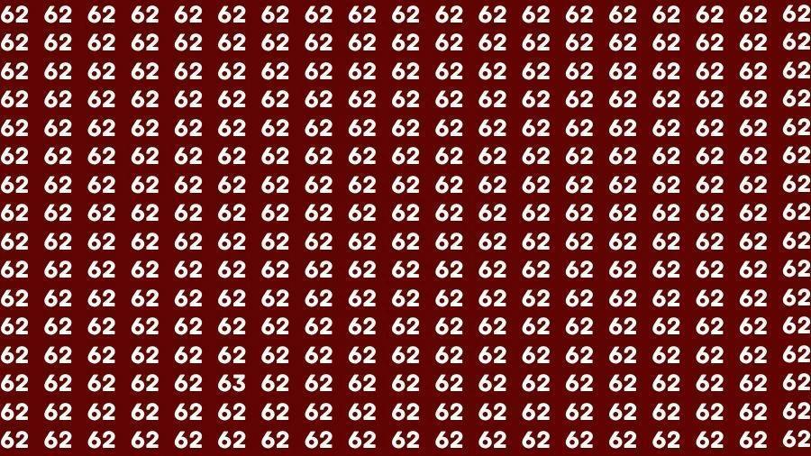 视错觉挑战！在这片由数字“62”组成的红色海洋里，藏着唯一的“63”。凭借敏锐双