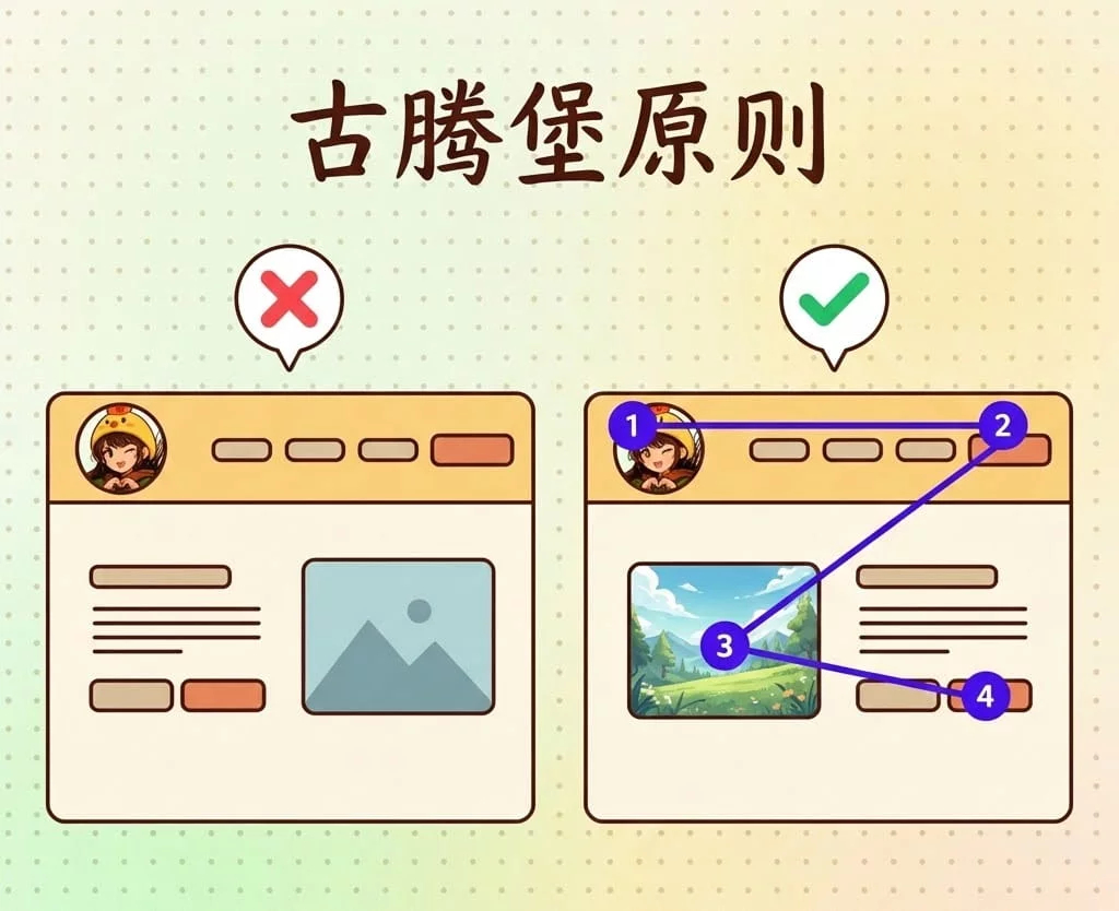 为什么同样的页面，Z型布局的转化率更高？💡古腾堡原则告诉你答案为什么有些页面第