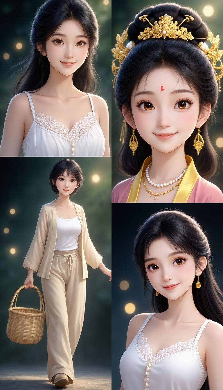 古风少女，温婉动人，典雅精致，宛如画中人。