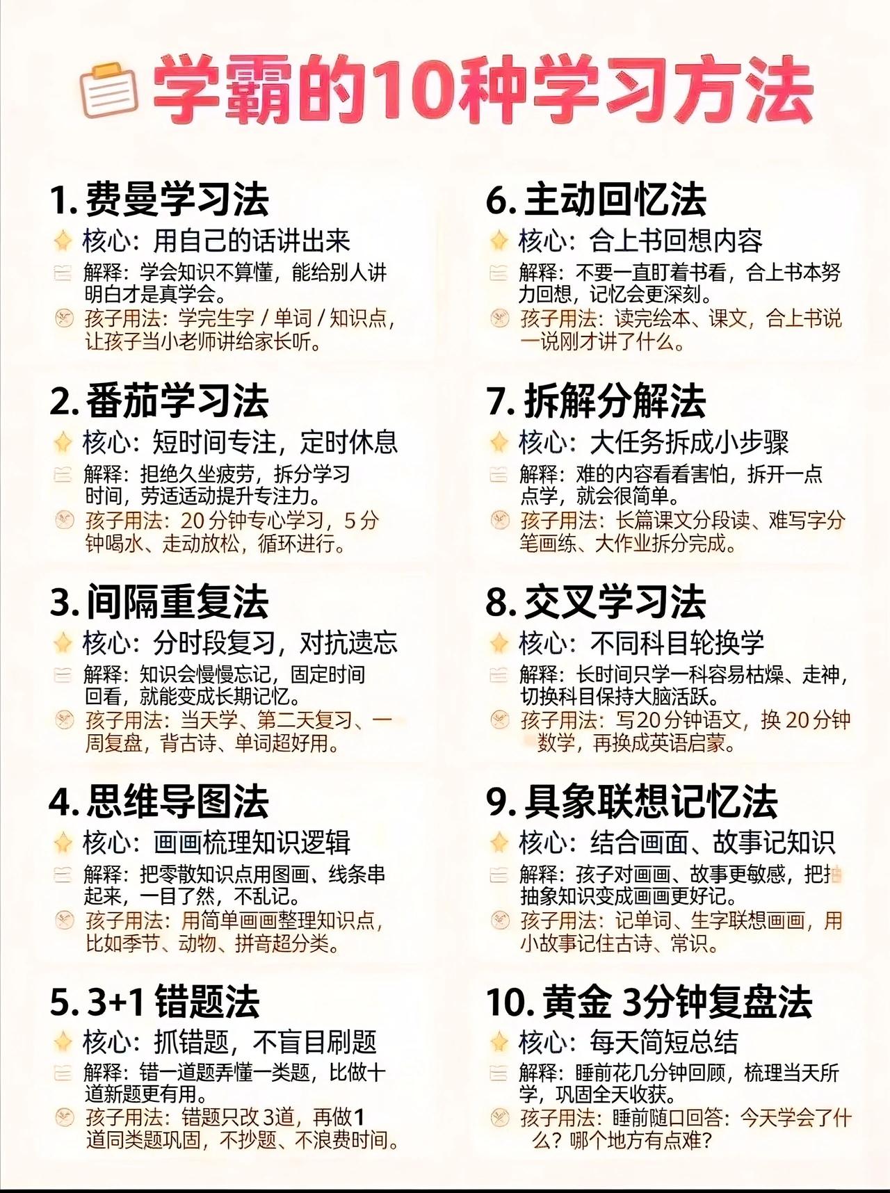 全世界学霸都在用的学习方法，告别低效学习，提升学习效能！！！