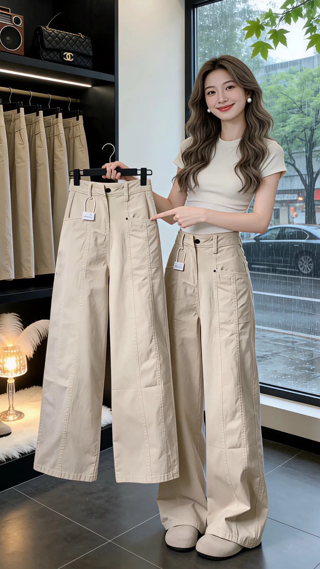 高腰工装阔腿裤 穿出自己的风格 多巴胺女孩穿搭 穿出大长腿 春款上新