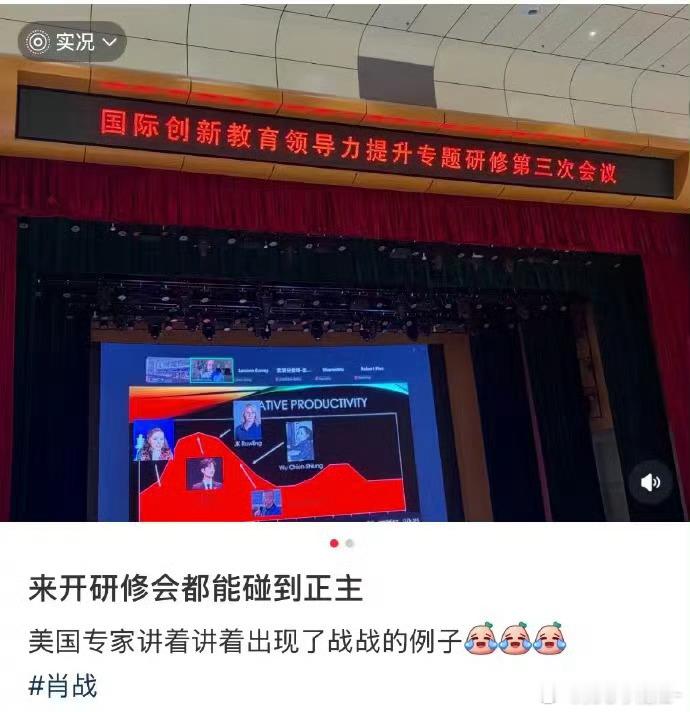 这就是巨星的影响力吗，美国约翰霍普金斯大学教授在研修会的ppt里也有肖战✌️ 