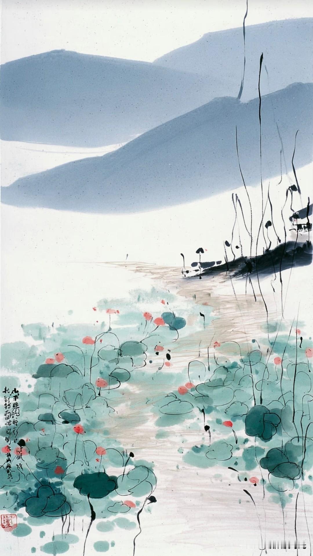 小花依大山，微草映苍穹，水彩绘天地。
每天学习多一些分享 绿植水彩 
田园水彩