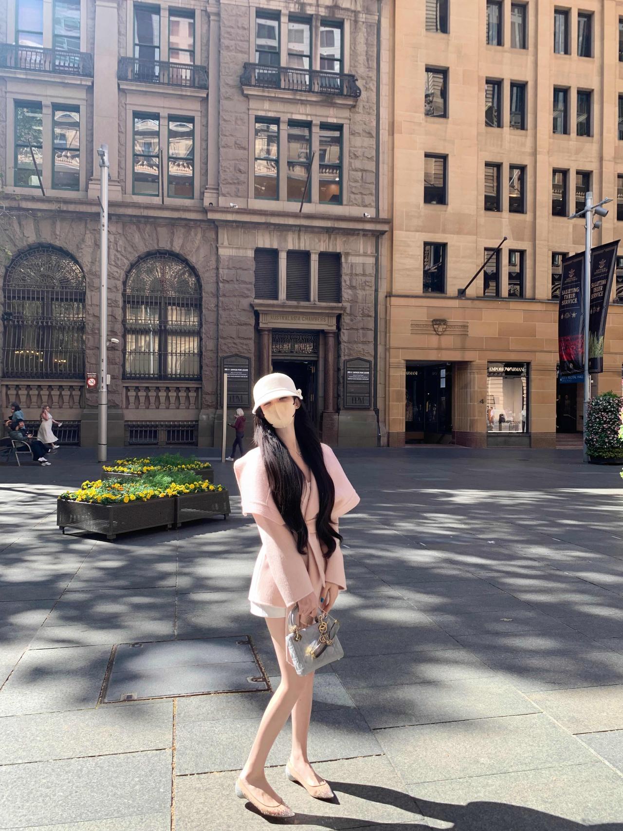 绝美樱花粉大衣🌸嗲嗲