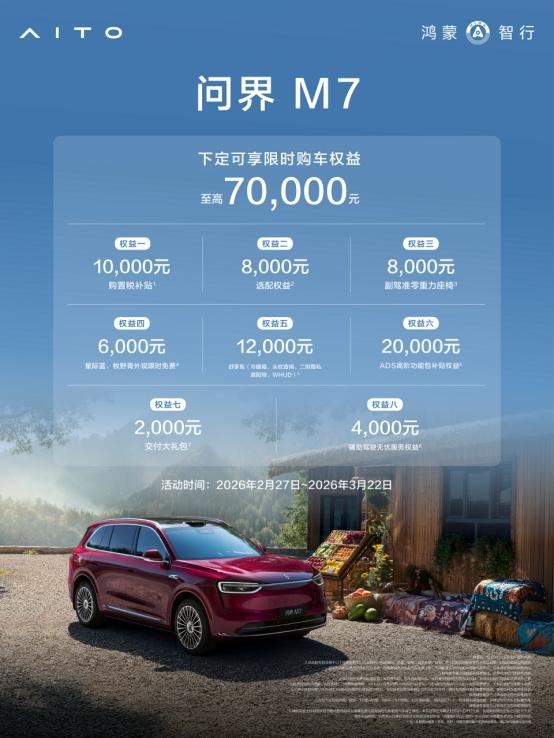 春季踏青带“全家舒适”出发，问界M7把每个座位都照顾到
春游最怕一路吵闹、越坐越