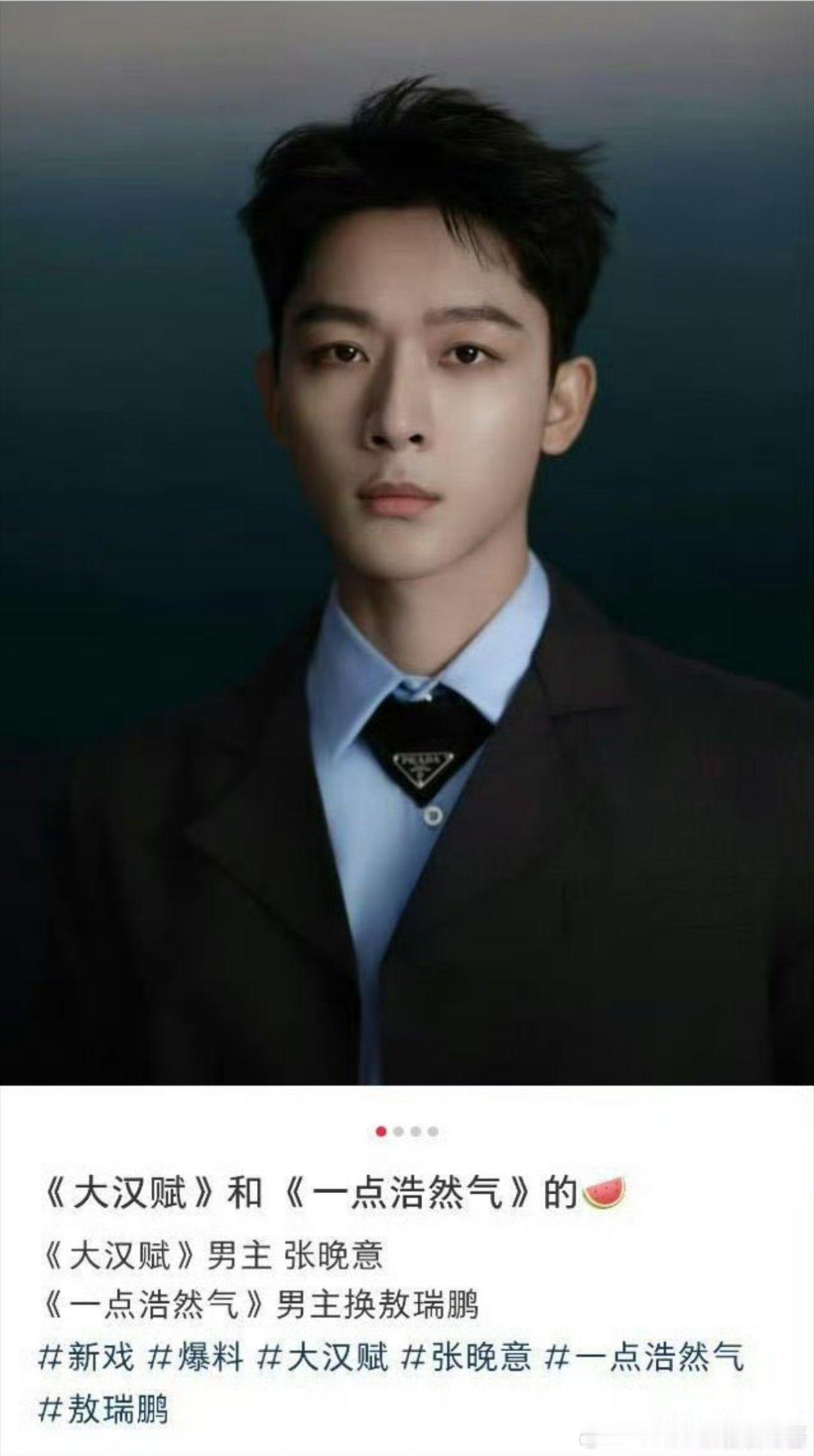 张晚意怎么资源这么好，大汉赋也是他，想不出他演哪个角色 ​​​