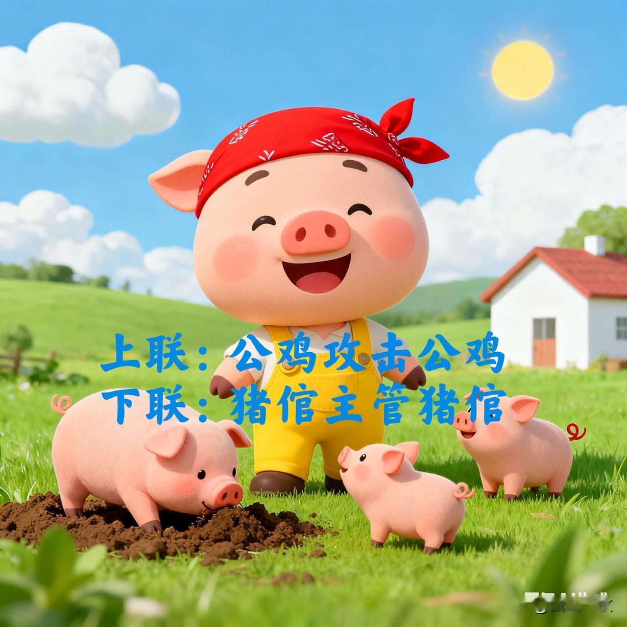 看到一个求对联的，
上联：公鸡攻击公鸡
下联：猪倌主管猪倌。如何？