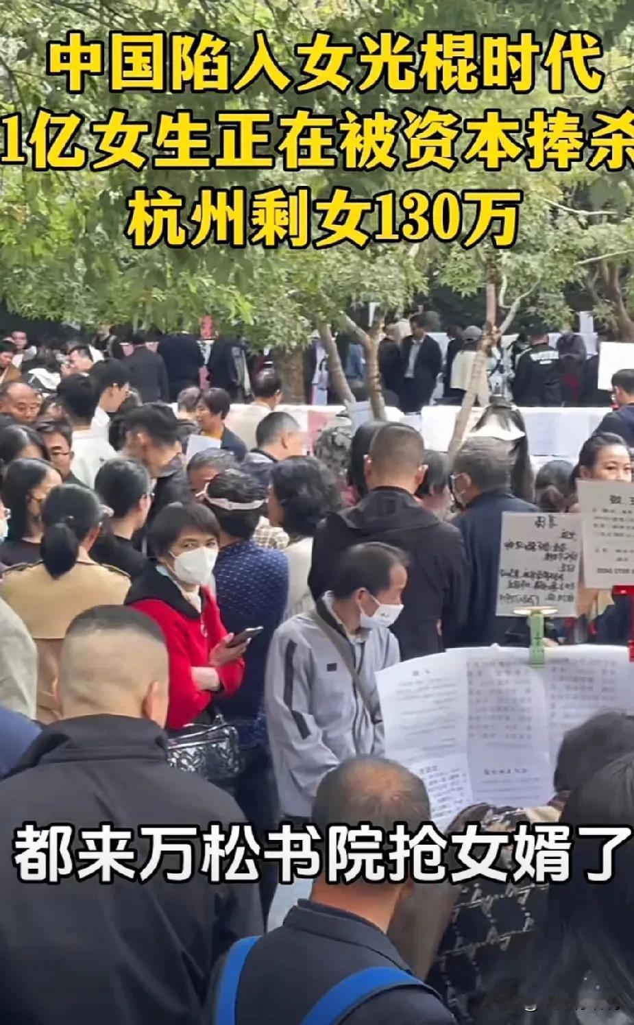 五一的第一天，杭州热闹非凡，居然都在万松书院抢女婿。

浙江经济杠杠的，这样催生