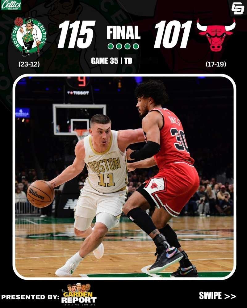 115：101战胜公牛，回到主场继续连胜步伐！凯尔特人热爱日记