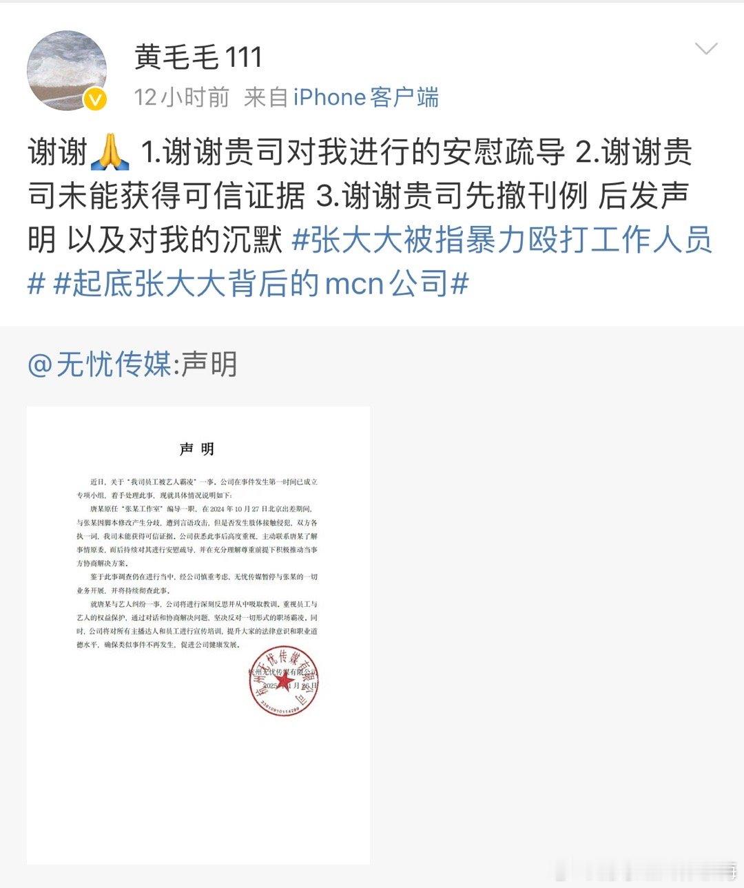 无忧传媒会在麦琳身上复制张大大吗  有网友质疑无忧传媒在麦琳身上复制张大大…感觉