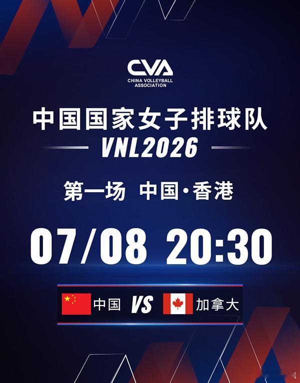 郭中楠2026年世界女排联赛中国香港站 中国女排 赛事：北京时间：7月8日20: