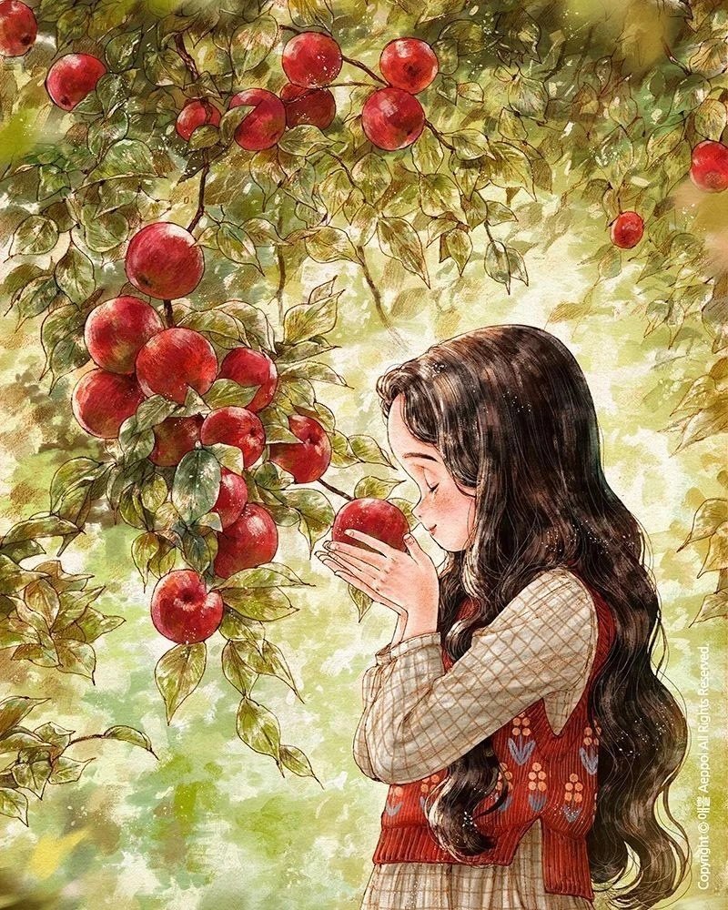 治愈的森林系女孩插画分aeppol 