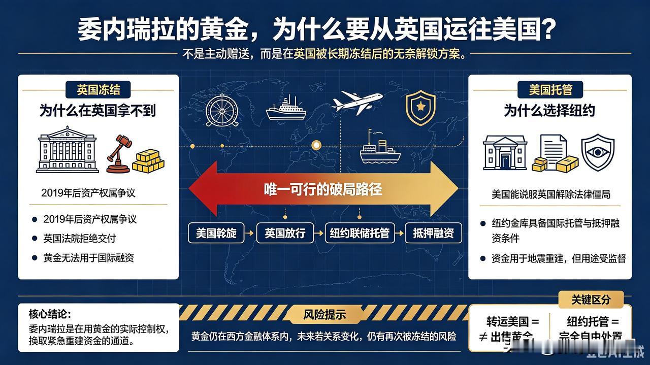 委内瑞拉存在英国的黄金，好不容易要出来，没落到自己手里，运往了美国。

马杜罗放
