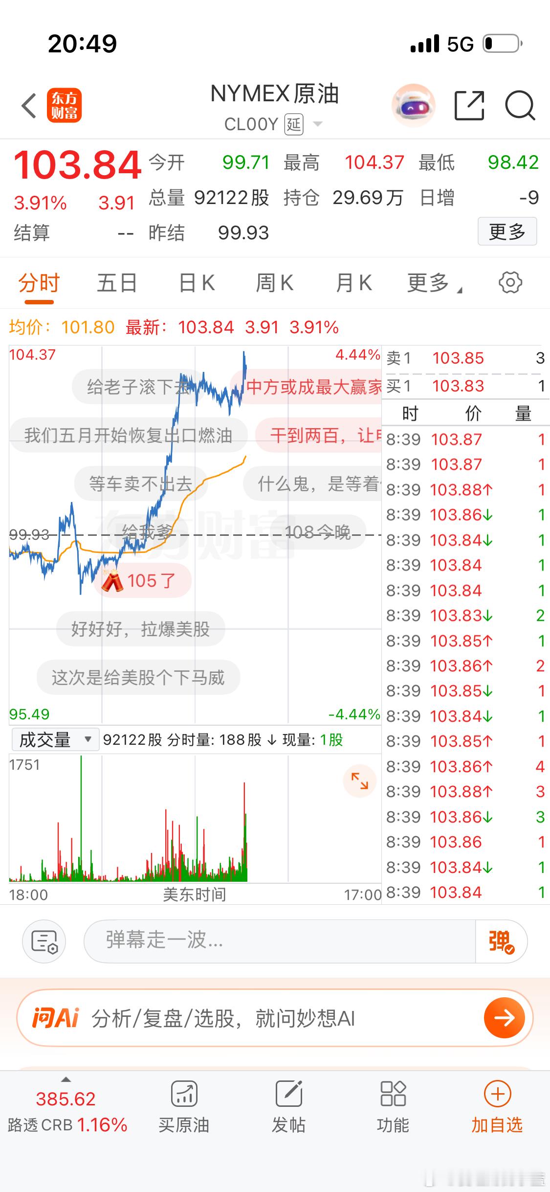 原油大涨又怎么了我的大小姐。 