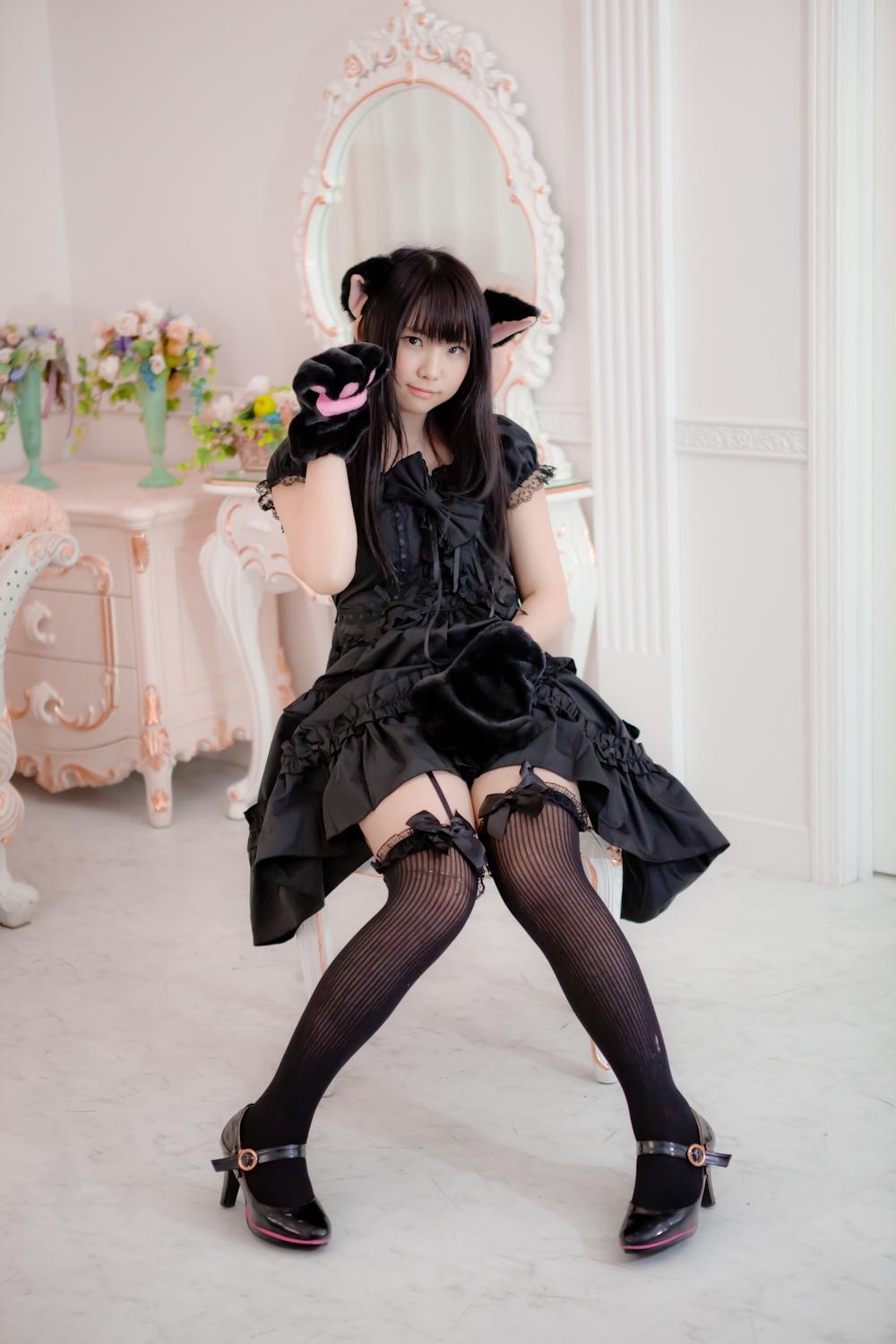 哥特Lolita猫耳少女COS，真是太太太美了