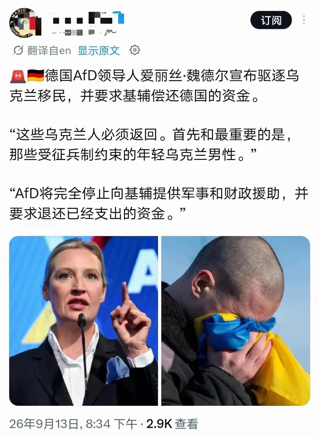 乱世需出重拳，魏德尔杀到台前了！
据说刚刚在地方选举大胜的魏德尔要止损，乌克兰很