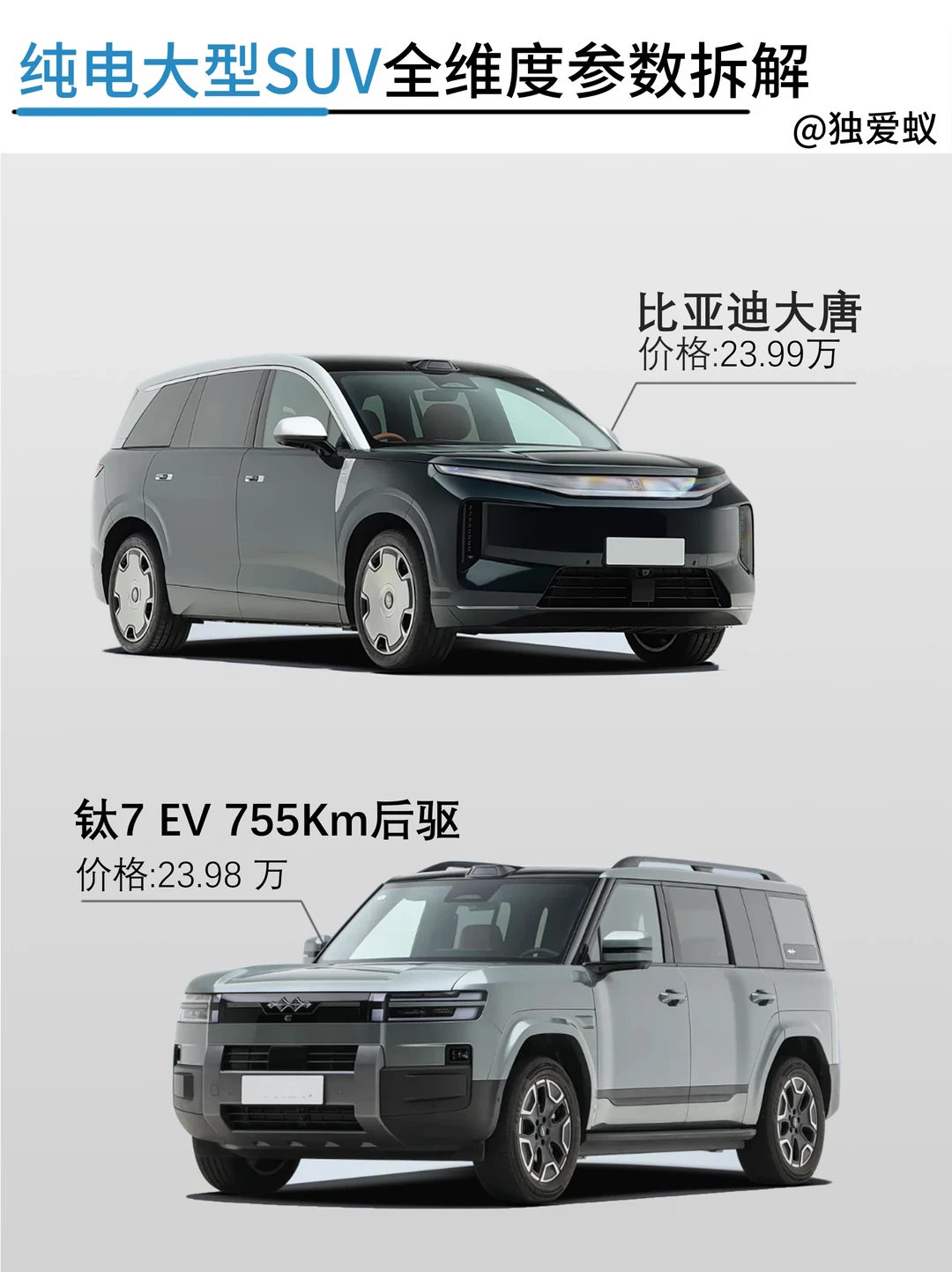 24万级两台大型纯电SUV硬碰硬
