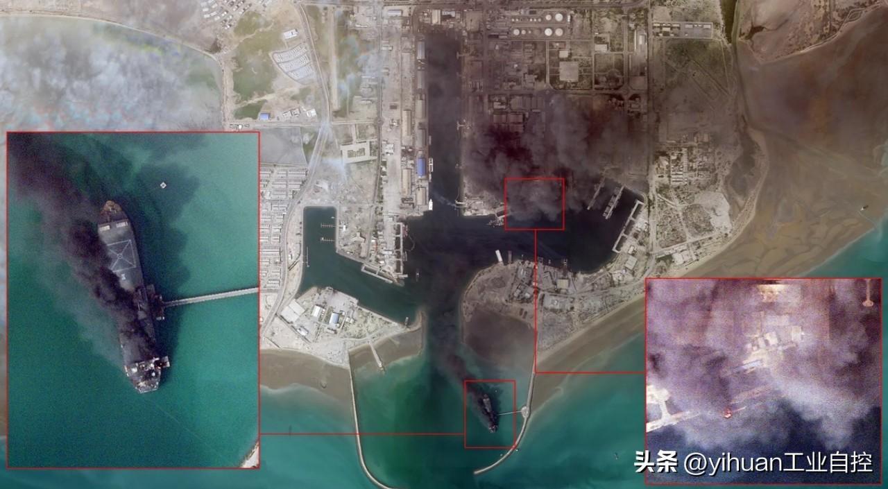 高分卫星图像显示，早在美以联军对伊朗发动打击之初的几个小时里，位于霍尔木兹海峡北