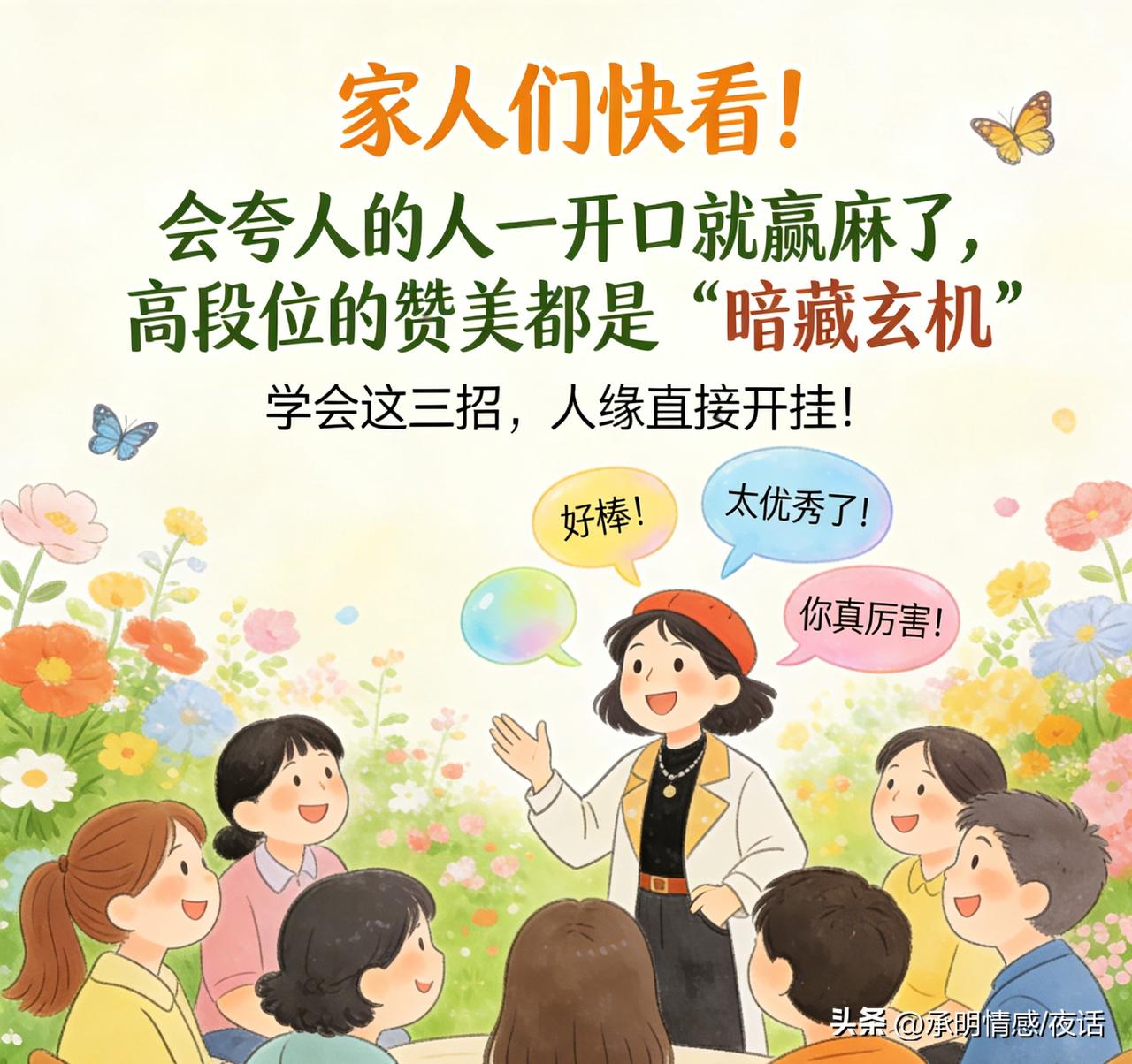 家人们快看！会夸人的人一开口就赢麻了，高段位的赞美都是“暗藏玄机”，学会这三招，