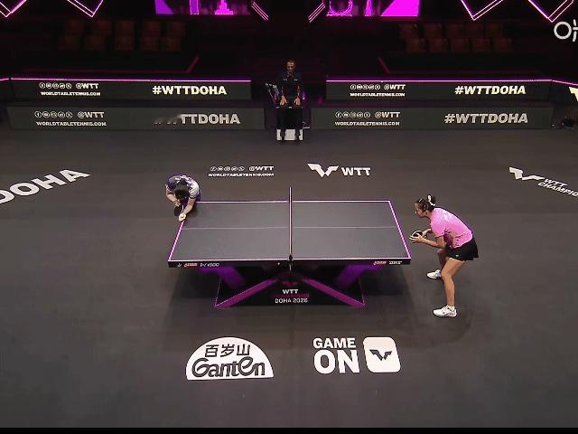 张本美和🇯🇵上来发正手长，结果发紫砂了[允悲] ​​​！
张本美和壮了好多，