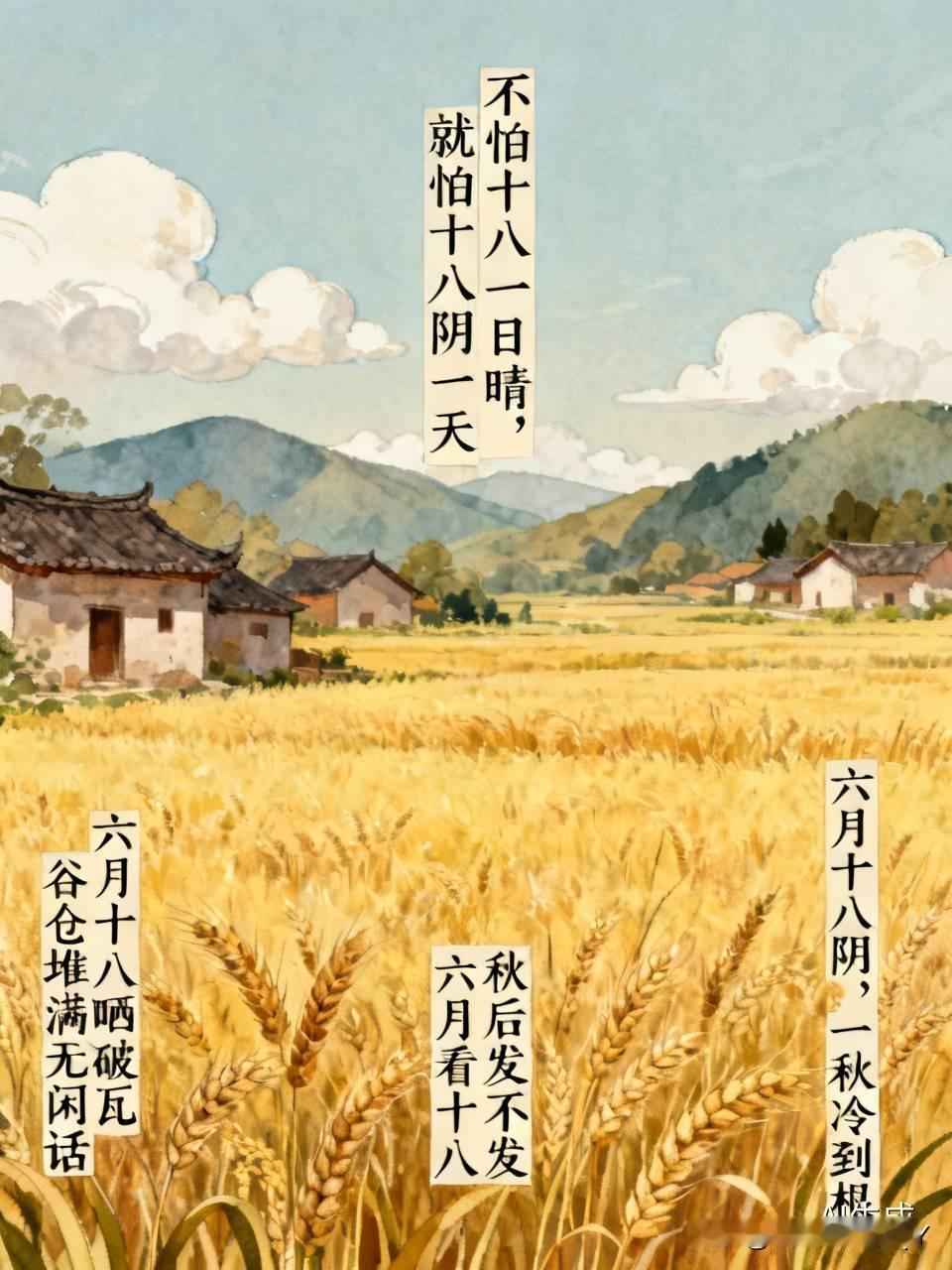 今天是六月十八民间俗语有。1. 不怕十八一日晴，就怕十八阴一天
释义：六月十八晴