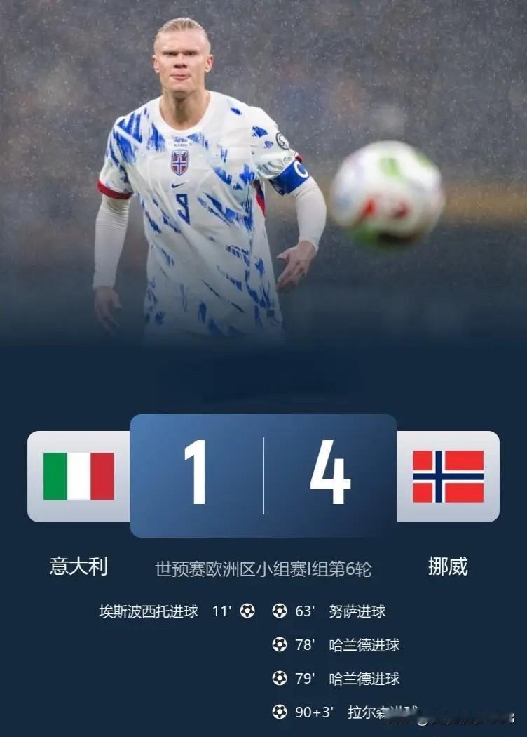 力压意大利，挪威时隔28年晋级世界杯！预选赛哈兰德打进16球，成为世界级巨星。
