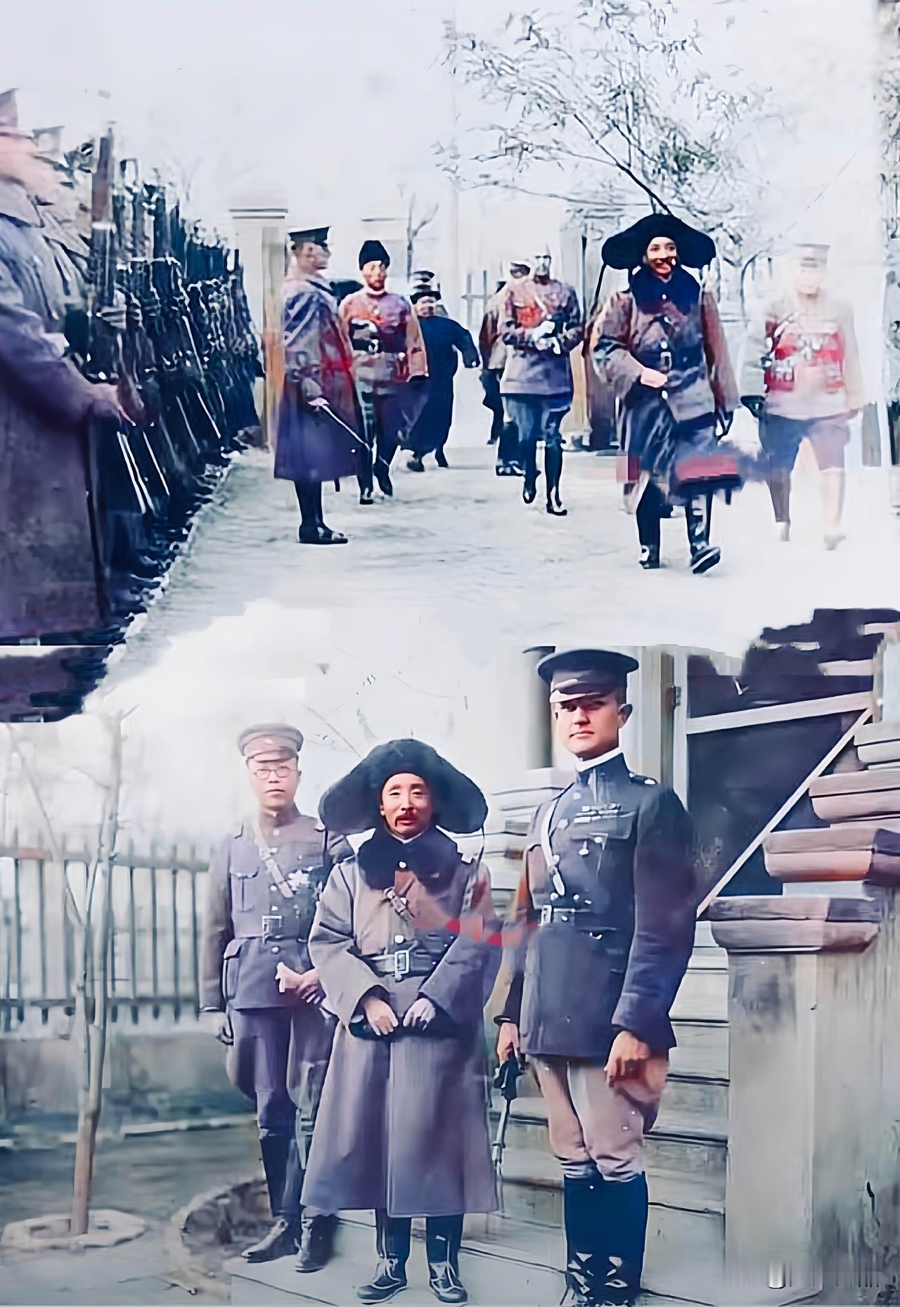 这是张作霖在天津视察美军的留影，让人一睹其真容。时间是一九二六年，张作霖以安国军