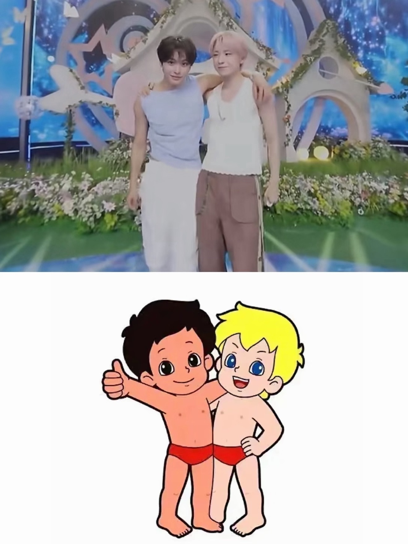 NCTWISH 打歌舞台走出来两个海尔兄弟 