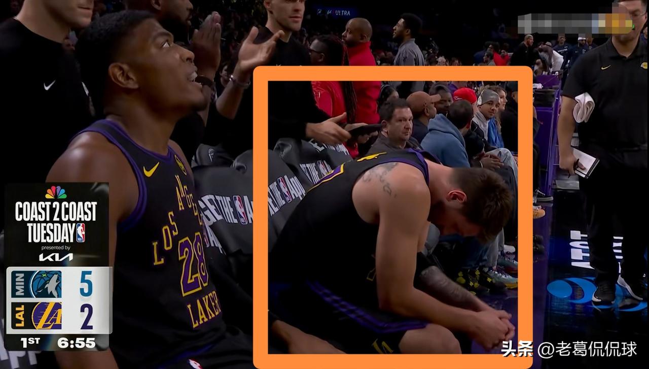 湖人超级巨星东契奇真是极度的沮丧！在今天湖人主场迎战森林狼的强强对话中，当时比赛