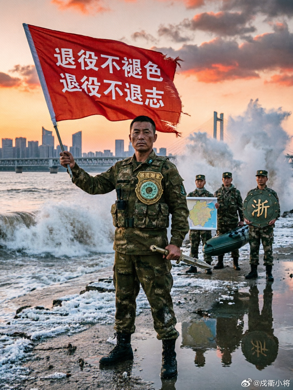【浙戎潮军】是浙江退役军人的精神图腾与品牌符号——既有“浙”的地域根脉，又有“戎