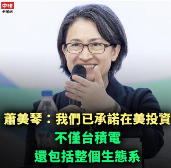 10月20号，作为台当局的副领导人，萧美琴当着全世界的面做出承诺，台湾不仅要将台