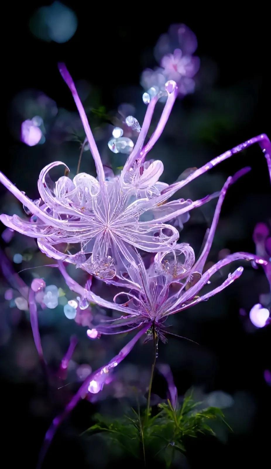 《行香子·彼岸花》
彼岸花开，似火如霞。立荒野、独绽芳华。叶生花谢，花落叶发。叹