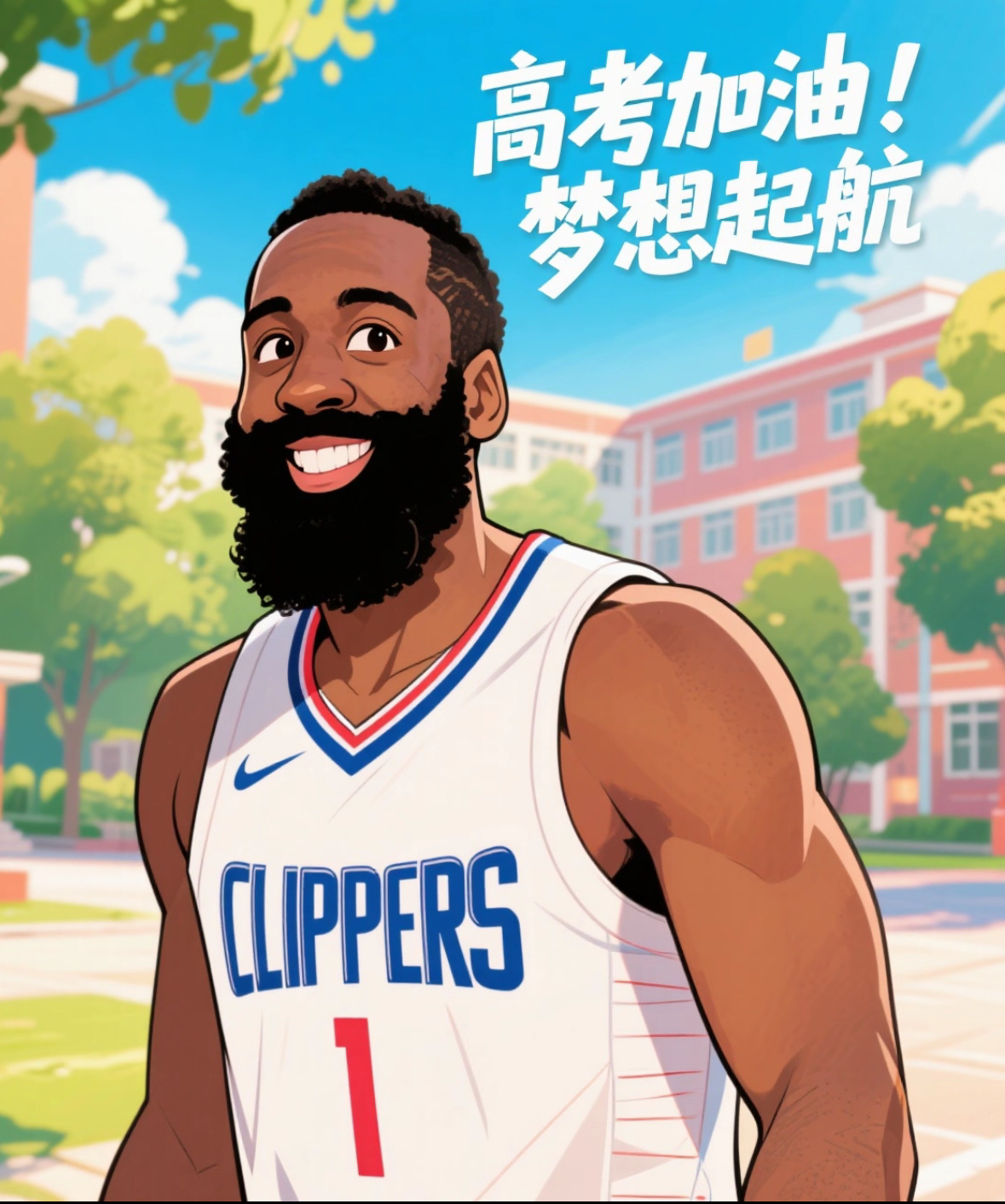 愿每一位高考学子都能像篮球场上的明星一样，闪耀自己的光芒，取得优异的成绩！在这里