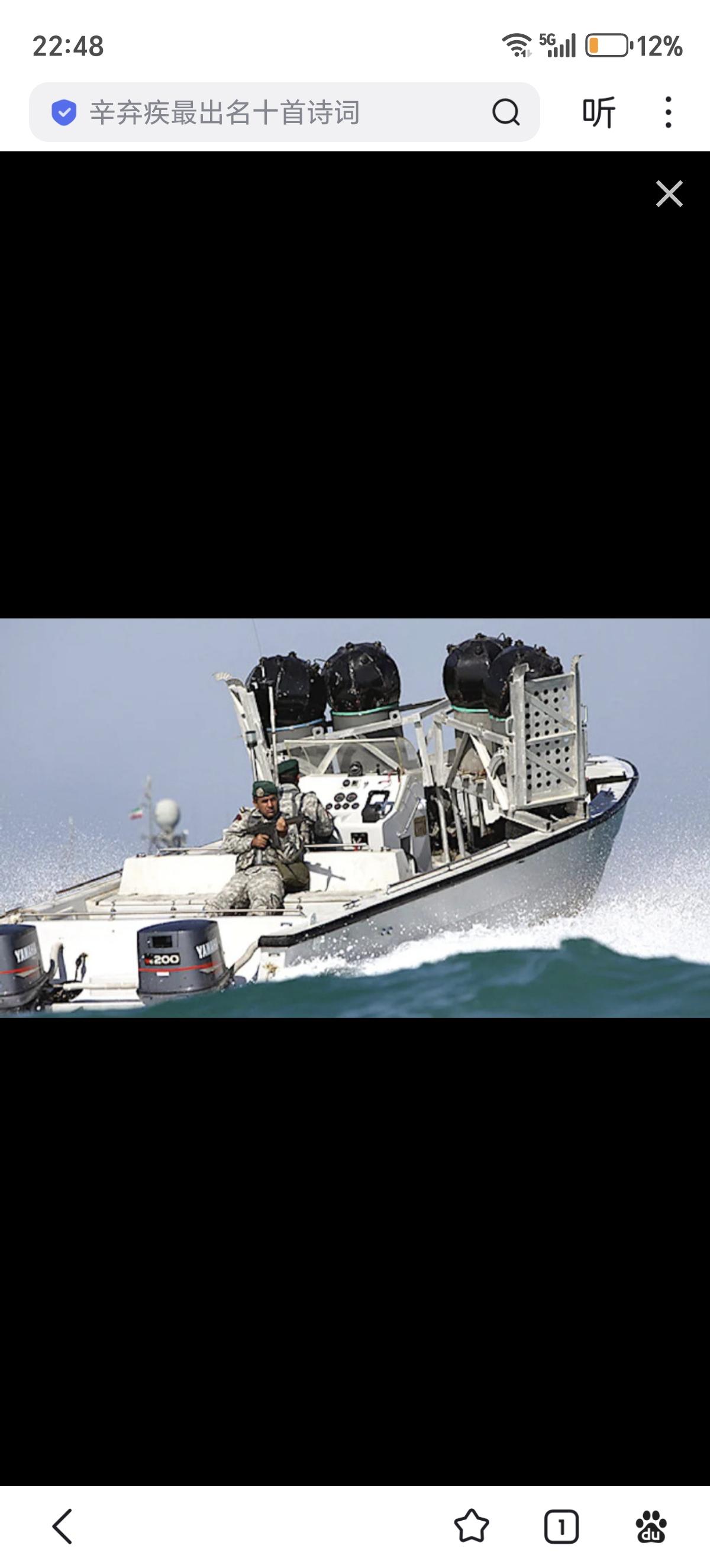 回顾经典图片：伊朗伊斯兰革命卫队海军的“小型布雷快艇”。