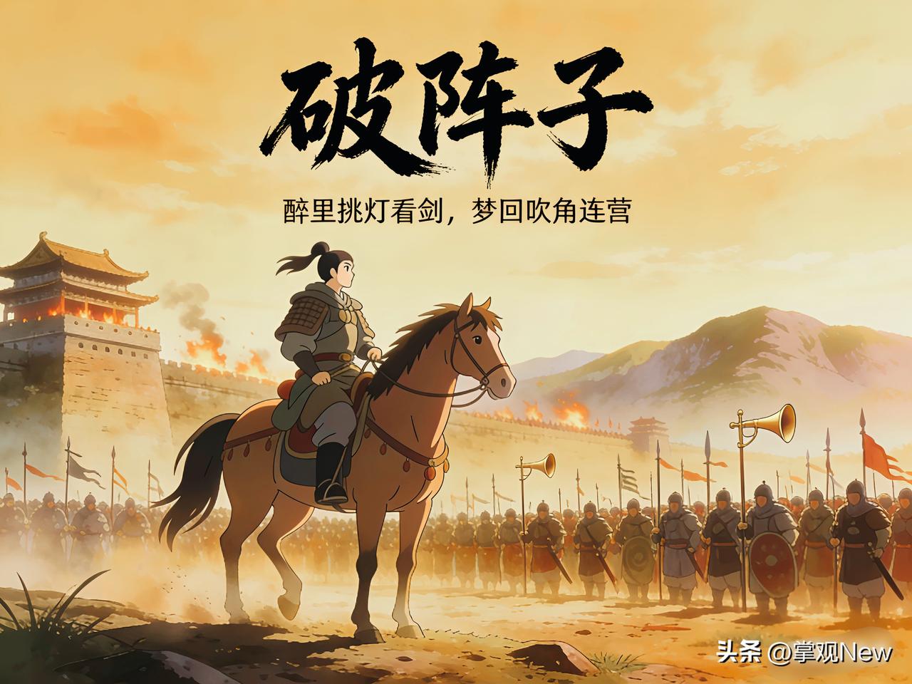 一句“可怜白发生”，藏着一辈子没放下的热血与不甘。
 
破阵子·为陈同甫赋壮词以