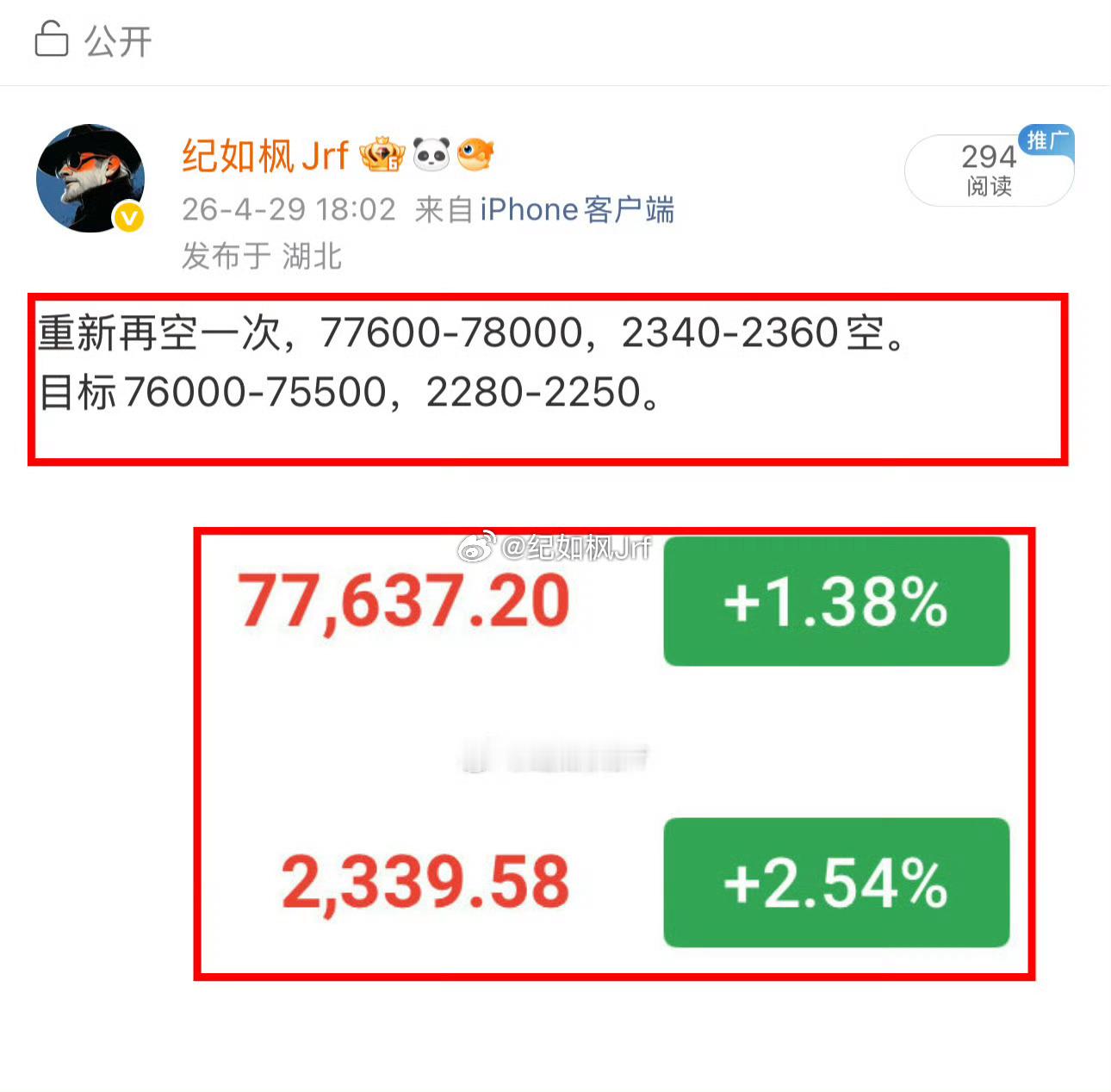 明明给了77600/2340顶级空，目标均兑现，老纪说了等待凌晨利率决议，这么好