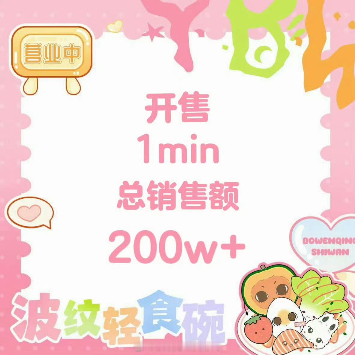 杨博文轻食碗总销售额1分钟破200w波纹轻食碗3分钟突破300w‼️太厉害了[g