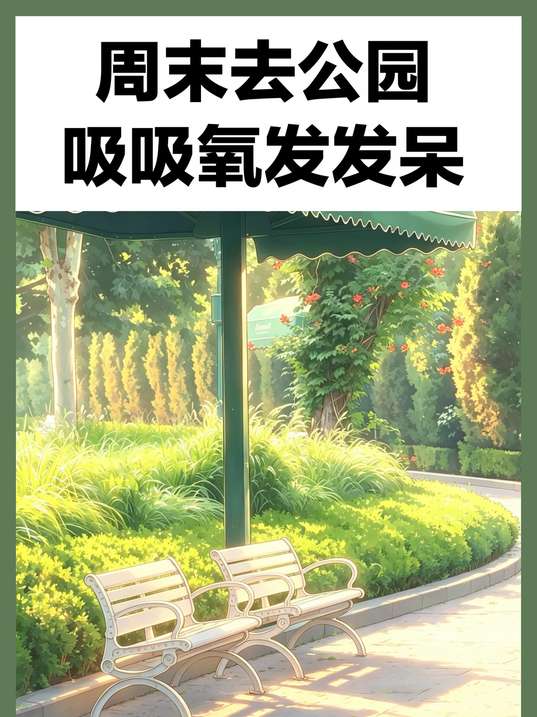 周末去公园吸吸氧，发发呆～