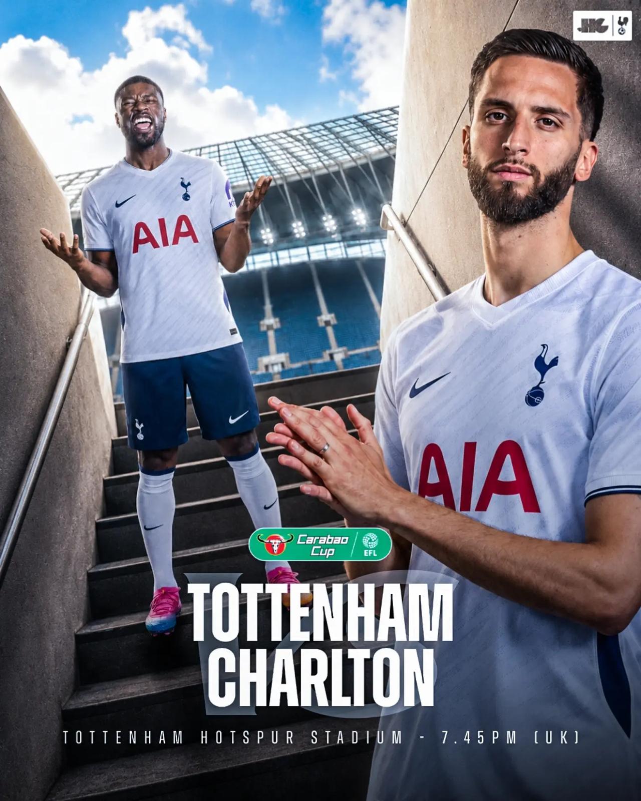 热刺这一轮联赛杯对阵英冠的查尔顿，不管派上什么阵容，主场拿下都是必须的结果。否则