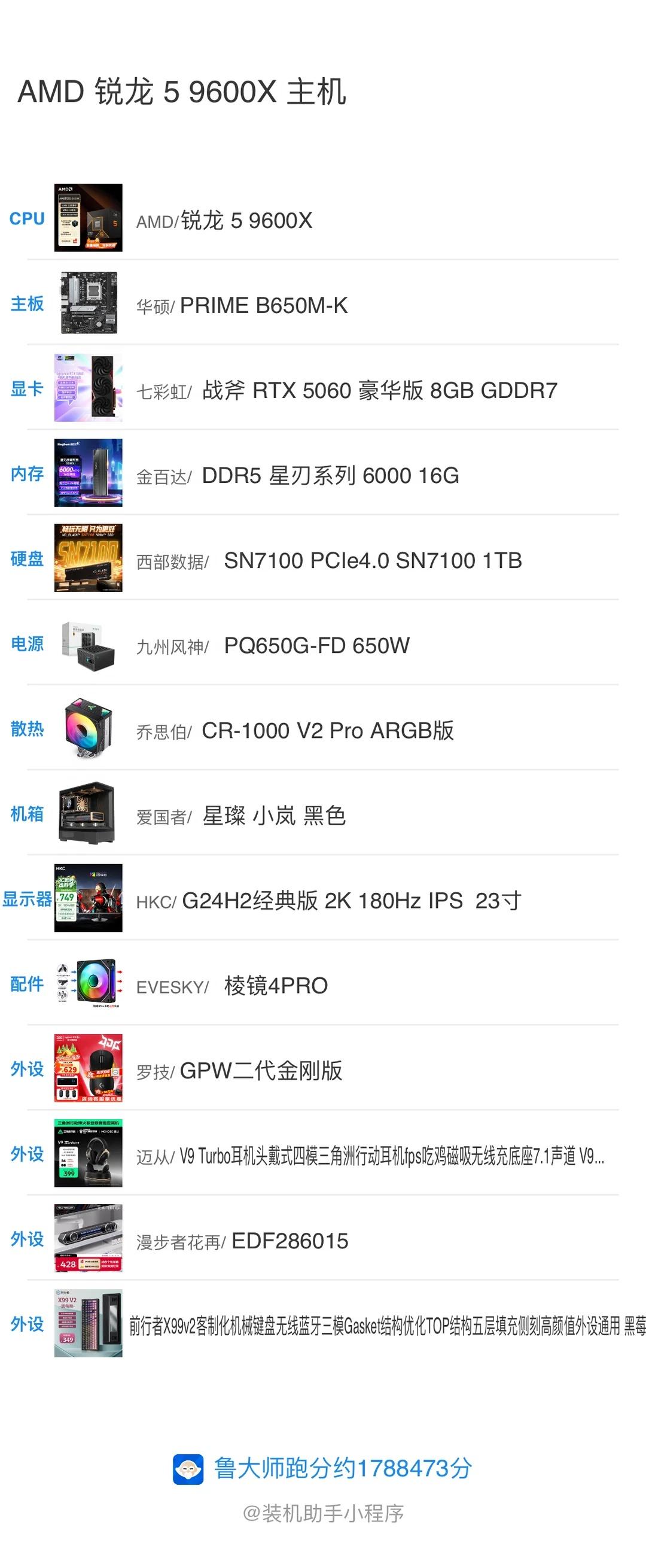 9600x5060估价
想问一下大佬们这是我去年12月底配的 很少用 现在卖多少