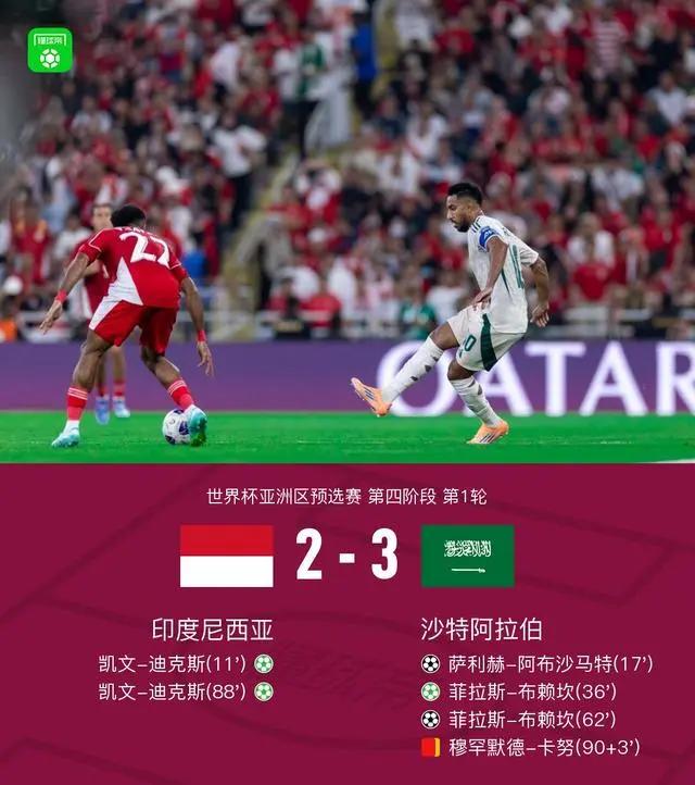 海港球迷很不甘！世预赛附加赛印尼爆料输给沙特！如果国足出线替代印尼，这场比赛应该