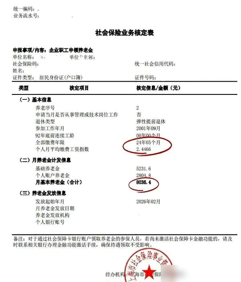 刚看到一张上海的退休核定表，给我看精神了。

前阵子帮我家堂叔办退休手续，才真的
