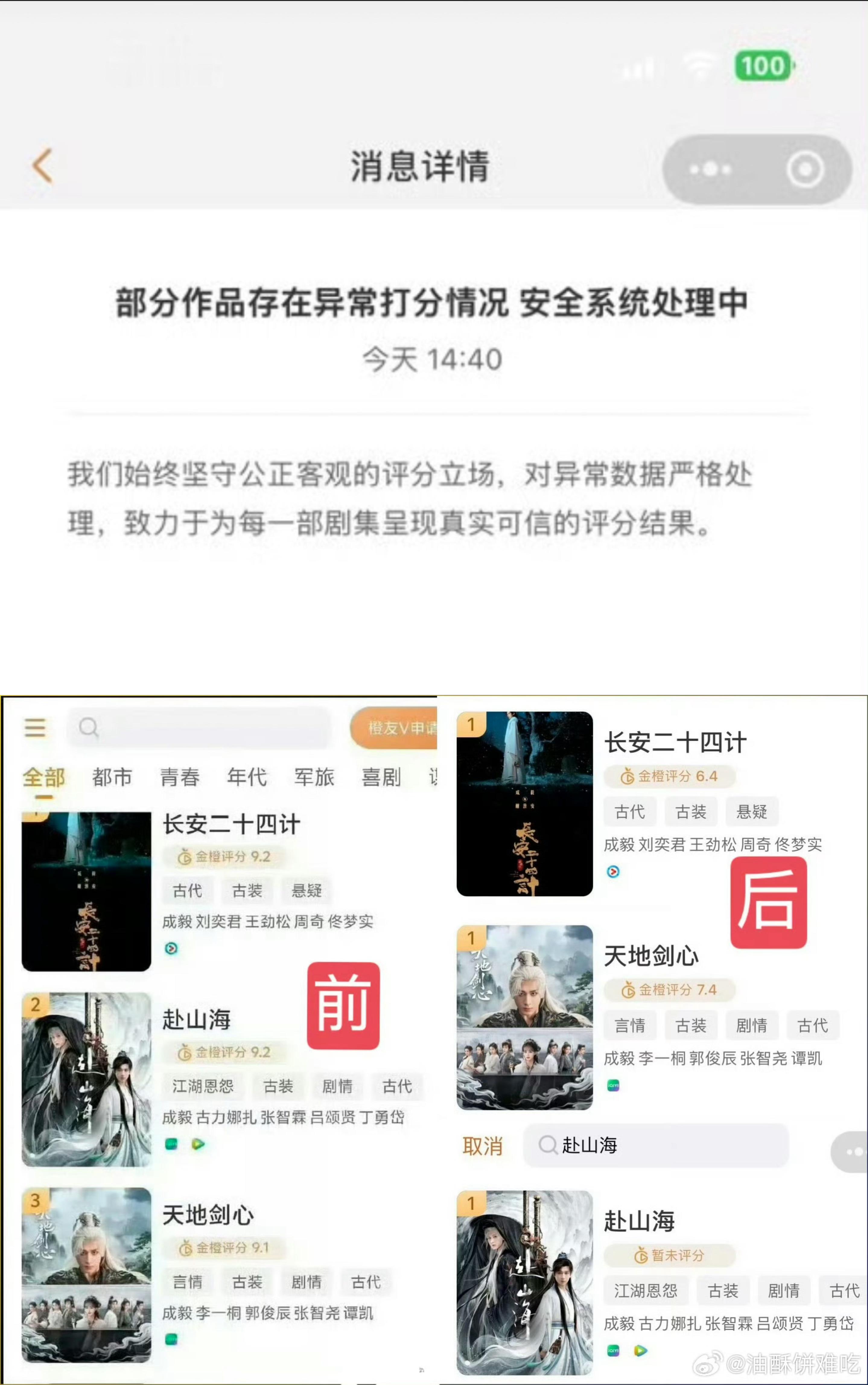 白玉兰官宣启用金橙评分笑鼠了吧。 