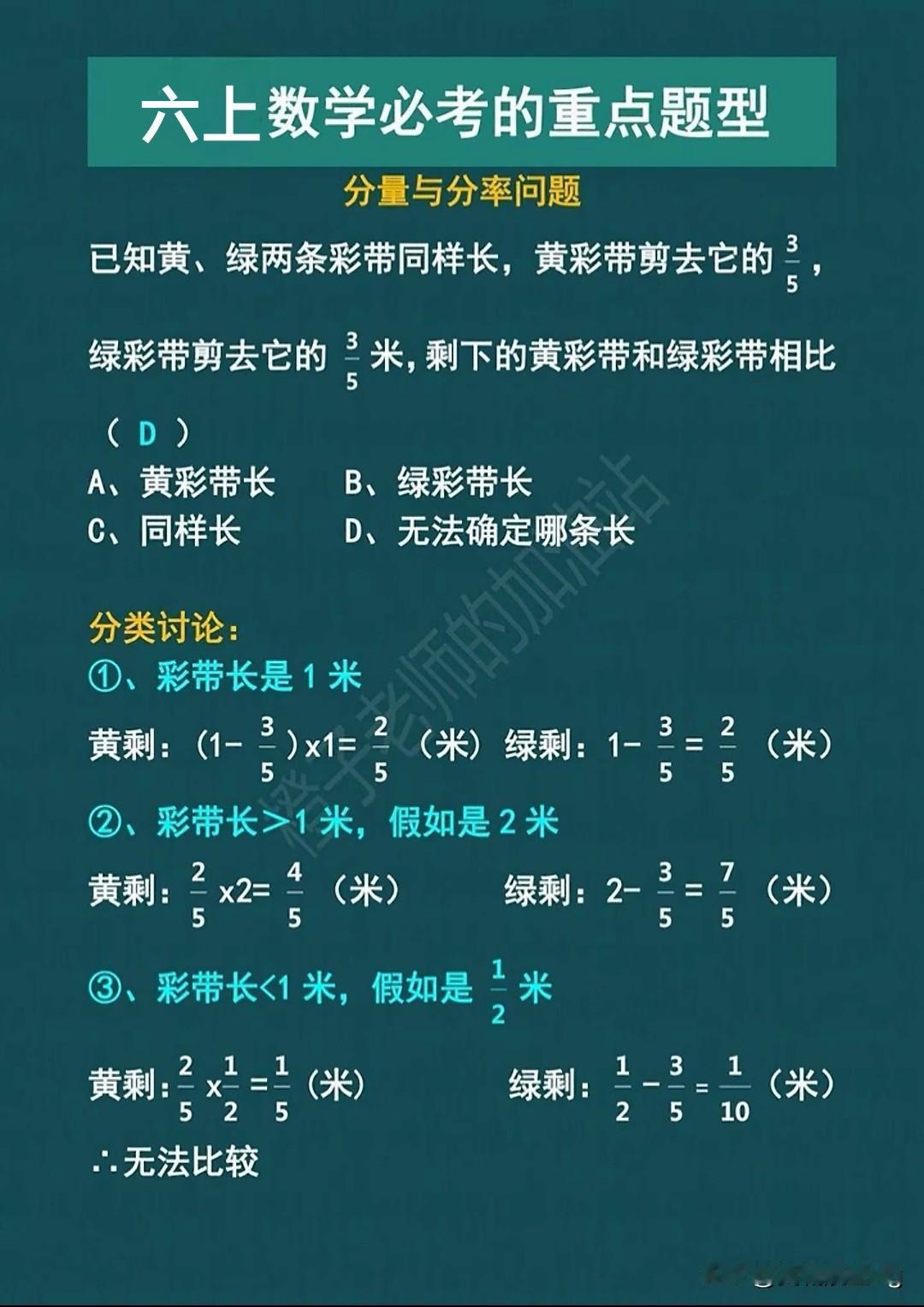 六上数学必考题型：分量和分率问题详解